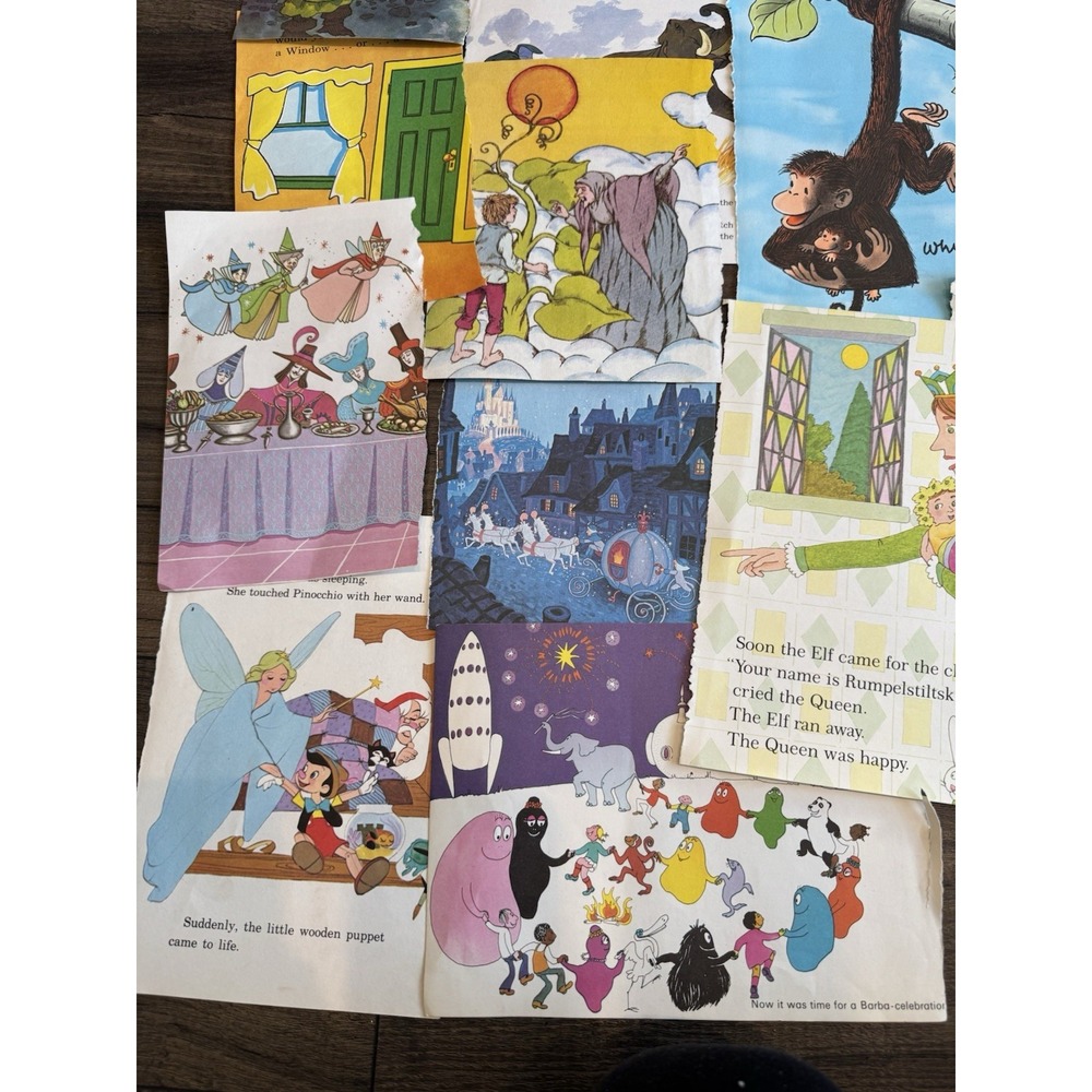 VTG 70's Childrens Book Pages Ephemera Junk Journal Disney Fairy Tales Dr. Seuss - Picture 3 of 7